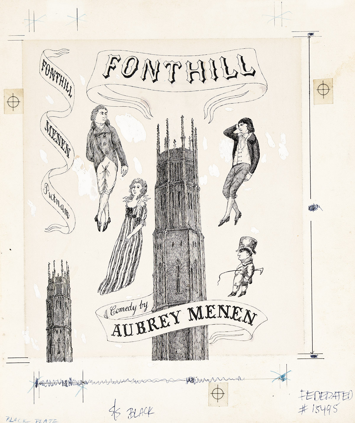 EDWARD GOREY (1925-2000) Fonthill Abbey with characters.